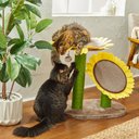 Frisco Sunflower Cat Scratching Post, Two Posts with Lounger