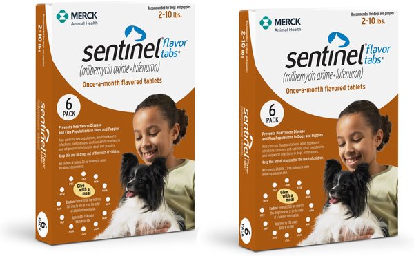 SENTINEL Tablet for Dogs 2 10 lbs Brown Box 12 Tablets 12 mos. supply Chewy