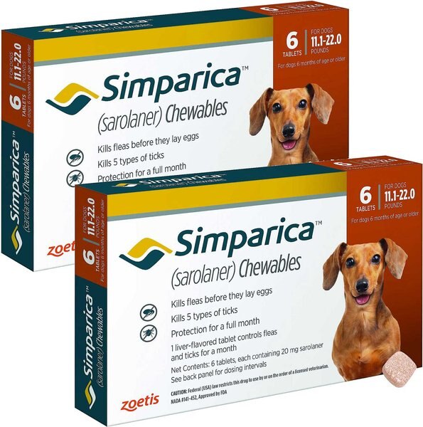 SIMPARICA Chewable Tablet For Dogs 11 1 22 Lbs Orange Box 12 SIMPARICA Chewable Tablet For Dogs 11 1 22 Lbs Orange Box 12