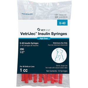 BD U-40 Pet Syringes 1/2ml, 29G, 1/2Inch, 100ct, Half Unit Scale