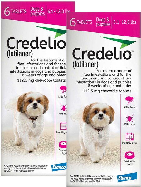 Credelio Chewable Tablet for Dogs, 6.1-12 lbs, (Pink Box), 12 Chewable Tablets (12-mos. supply) slide 1 of 3