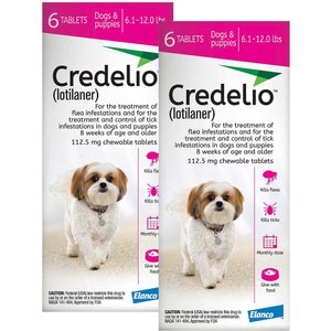 Credelio Chewable Tablet for Dogs, 6.1-12 lbs, (Pink Box), 12 Chewable Tablets (12-mos. supply)