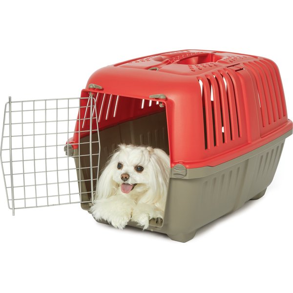 FRISCO Two Door Top Load Plastic Dog & Cat Kennel, Pink, 24in