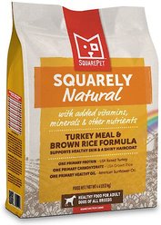 SquarePet Squarely Natural Turkey Meal & Brown Rice Formula Dry Dog Food, 4.4-lb bag slide 1 of 8