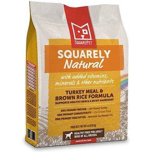 SquarePet Squarely Natural Turkey Meal & Brown Rice Formula Dry Dog Food, 4.4-lb bag