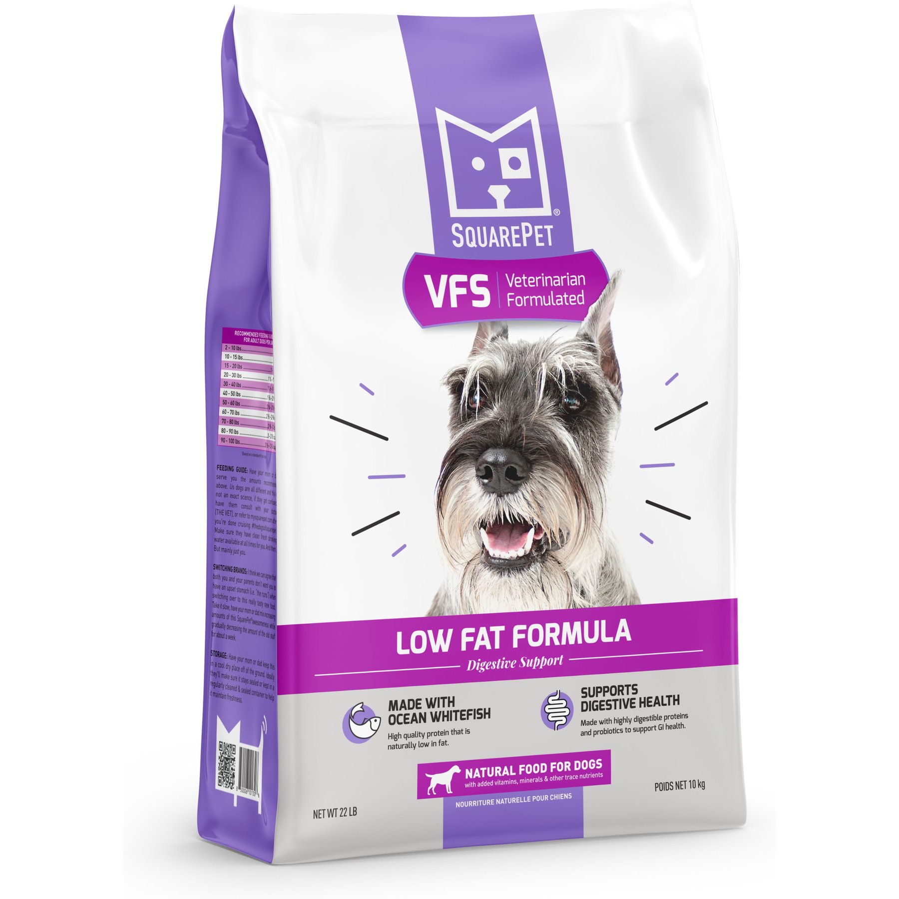 SQUAREPET VFS Digestive Support Low Fat Formula Dry Dog Food 22