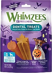 WHIMZEES by Wellness Halloween Dental Chews Natural Grain-Free Dental Dog Treats, Small, 12 count