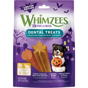 WHIMZEES Fall Medium Grain-Free Dental Dog Treats, 6 count