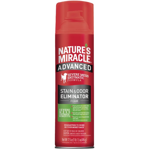 NATURE'S MIRACLE Advanced Dog Stain & Odor Foam Aerosol Spray, 17.5fl