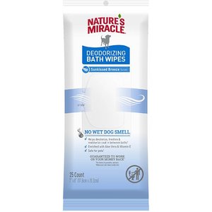 Nature's Miracle Fresh & Clean Deodorizing Dog Bath Wipes, 25 count