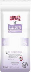 Nature's Miracle Deodorizing Dog Bath Wipes, 100 count, Lavender