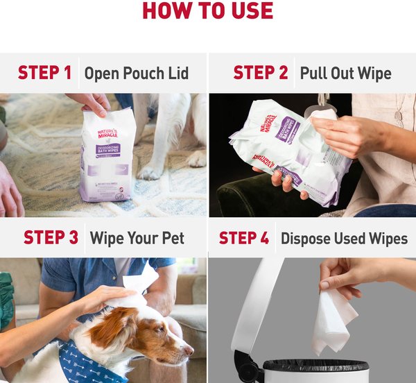 Show full view: Nature's Miracle Deodorizing Dog Bath Wipes, 100 count, Lavender slide 5 of 12