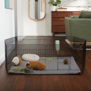 Frisco Wire Small Pet Playpen with Door, Black, 15-in