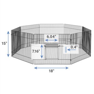 Frisco Wire Small Pet Playpen with Door, Black, 15-in, Unscented