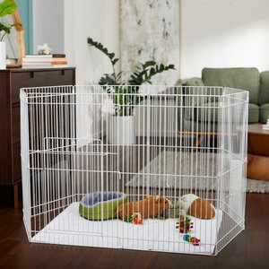 Frisco Wire Small Pet Playpen with Door, White, 29-in
