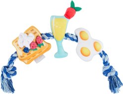 Frisco Brunch Breakfast Favorites Plush with Rope Squeaky Dog Toy