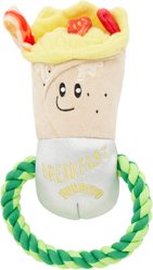 Frisco Brunch Breakfast Burrito Plush with Rope Squeaky Dog Toy