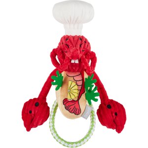 Frisco Brunch Lobster Roll Plush with Rope Squeaky Dog Toy