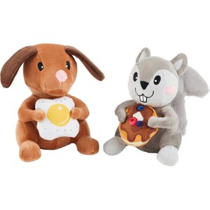 Frisco Brunch Dog & Squirrel Plush Squeaky Dog Toy, 2 count