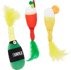 Frisco Brunch Bottomless Mimosas Plush Cat Toy with Catnip, 3 count