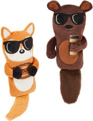 Frisco Brunch Bear & Fox Plush Cat Toy with Catnip, 2 count