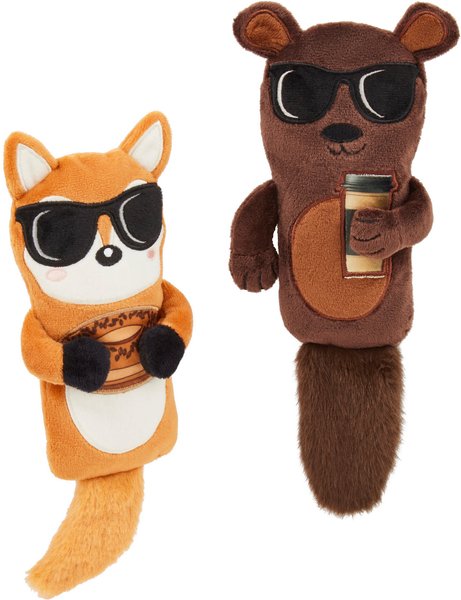Frisco Brunch Bear & Fox Plush Cat Toy with Catnip, 2 count slide 1 of 4