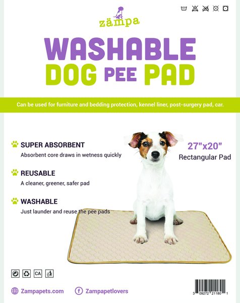 Zampa Pets Quality Whelp Rectangular Reusable Dog Pee Pad, 23 x 16 slide 1 of 1