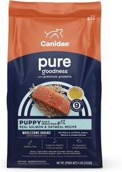 CANIDAE PURE with Wholesome Grains Limited Ingredient Real Salmon & Oatmeal Recipe Puppy Dry Dog Food, 4-lb bag