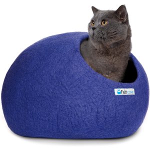 Feltcave Premium Cat Cave Covered Cat Bed, Medium, Blue