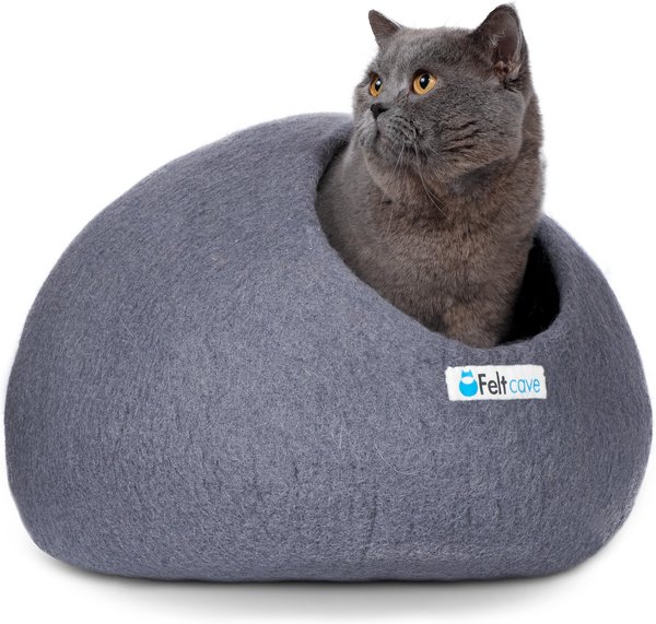 Discontinued - FELTCAVE Premium Cat Cave Covered Cat Bed, Medium, Grey ...