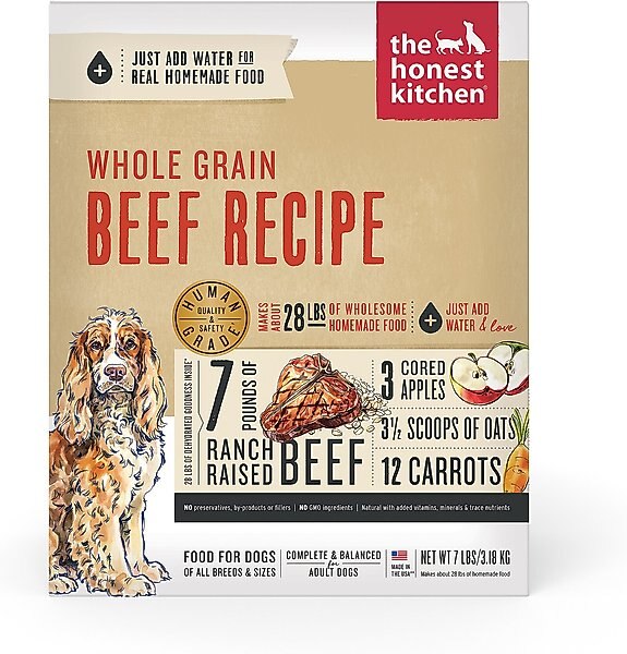 The Honest Kitchen Whole Grain Beef Recipe Dehydrated Dog Food, 7-lb box slide 1 of 11