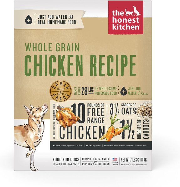 The Honest Kitchen Whole Grain Chicken Recipe Dehydrated Dog Food, 7-lb box slide 1 of 11