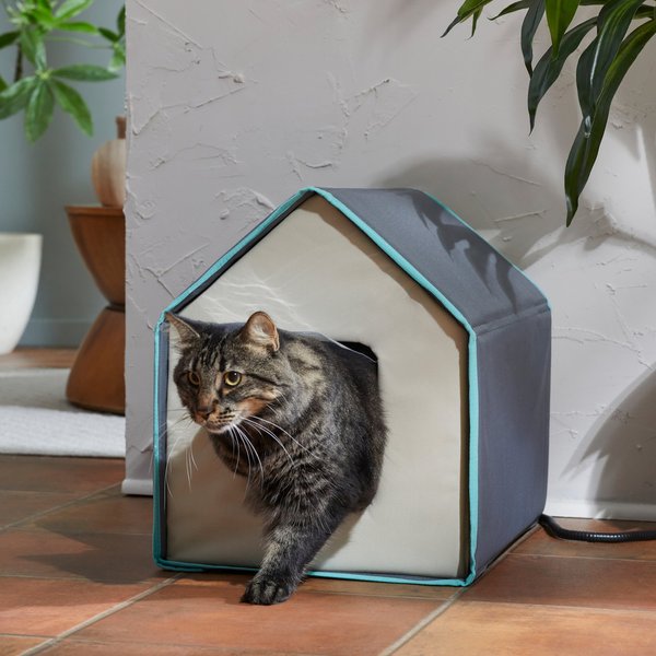 Frisco Indoor Heated Cat House, Gray slide 1 of 4