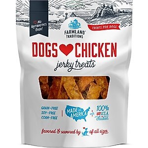 Farmland Traditions Dogs Love Chicken Grain-Free Jerky Dog Treats, 16-oz bag