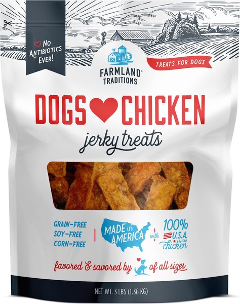 Farmland Traditions Dogs Love Chicken Grain-Free Jerky Dog Treats, 48-oz bag slide 1 of 7