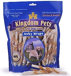 Kingdom Pets Jerky Wraps Chicken & Rawhide Dog Treats, 16-oz bag
