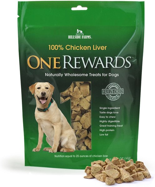 Hillside Farms One Rewards Chicken Liver Grain-Free Freeze-Dried Dog Treats, 20-oz bag slide 1 of 2