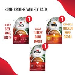 Nulo FreeStyle Grain-Free Bone Broth Variety Pack Dog & Cat Topper, 20-oz pouch, case of 3 slide 2 of 9