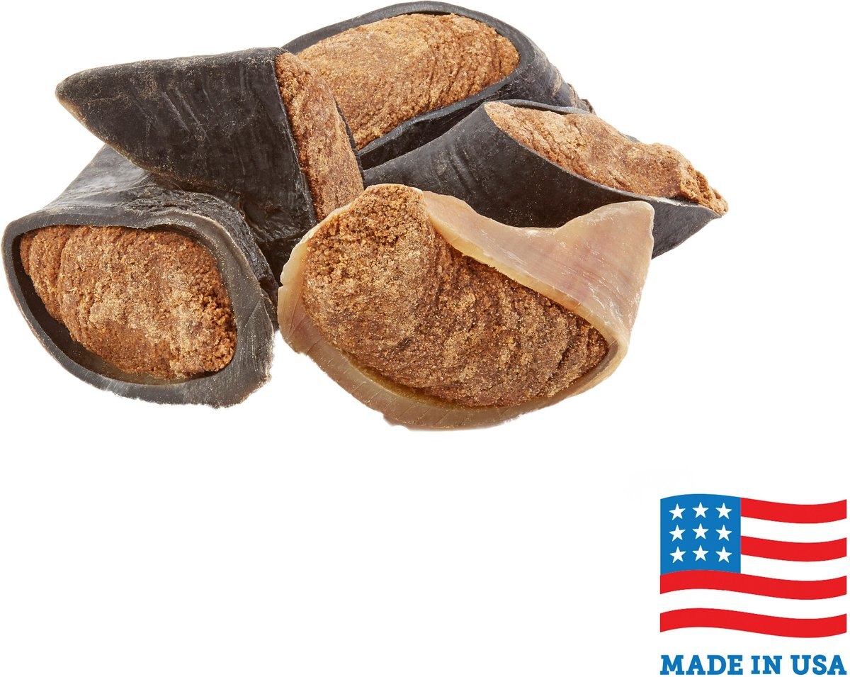 Bones & Chews Made in USA Cheese & Bacon Flavored Filled Beef Hooves Dog Treats
