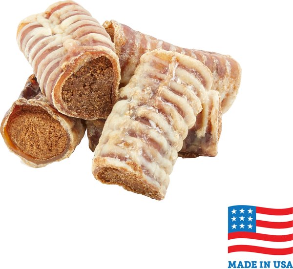 Bones & Chews Made in USA Cheese & Bacon Flavored Filled Beef Trachea Dog Treats, 10 count slide 1 of 5