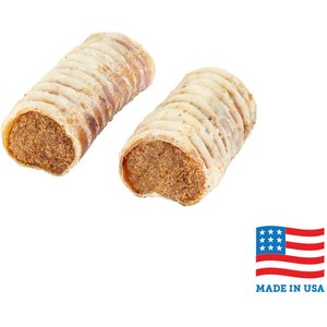 Bones & Chews Made in USA Chicken & Rice Flavored Filled Beef Trachea Dog Treats, 2 count