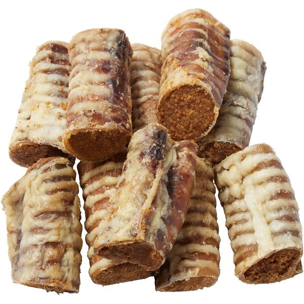 BONES & CHEWS Made in USA Chicken & Rice Flavored Filled Beef Trachea
