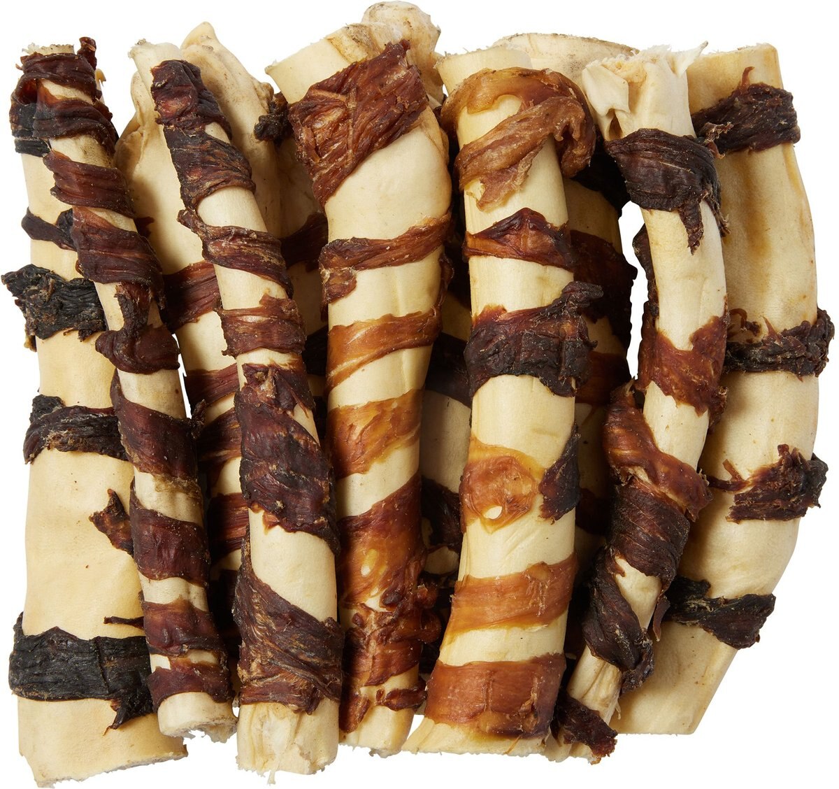 BONES & CHEWS 6" Steak Wrapped Water Buffalo Tail Dog Treats, 10 count