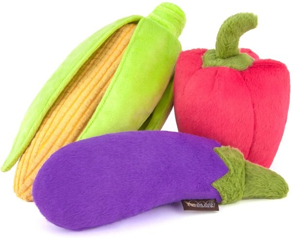 P.L.A.Y. Pet Lifestyle and You Farm Fresh Veggies Squeaky Dog Toy, 3 count slide 1 of 6