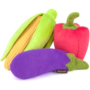 P.L.A.Y. Pet Lifestyle & You Farm Fresh Veggies Squeaky Dog Toy, 3 count