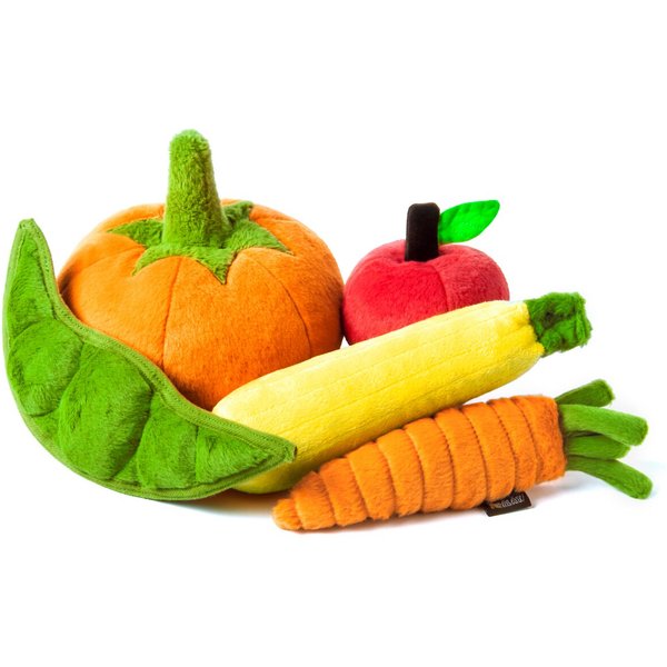 P.L.A.Y. (Pet Lifestyle And You) p.l.a.y. cute plush dog toys - fruit &  vegetable themed durable squeaker