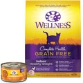 Wellness Complete Health Pate Chicken Entree Grain-Free Canned Cat Food, 3-oz, case of 24 + Wellness Complete Health Grain-Free Indoor Healthy Weight Chicken Recipe Dry Cat Food, 11.5-lb bag