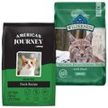 American Journey Duck Recipe Grain-Free Dry Cat Food, 12-lb bag + Blue Buffalo Wilderness Duck Recipe Grain-Free Dry Cat Food, 11-lb bag