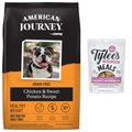 American Journey Healthy Weight Chicken & Sweet Potato Recipe Grain-Free Dry Dog Food, 24-lb bag + Tylee's Freeze-Dried Meals for Dogs, Chicken & Salmon Recipe, 14oz