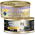 American Journey Indoor Minced Chicken Recipe in Gravy Grain-Free Canned Cat Food, 5.5-oz, case of 24 + Blue Buffalo Freedom Indoor Flaked Chicken Recipe Grain-Free Canned Cat Food, 5.5-oz, case of 24